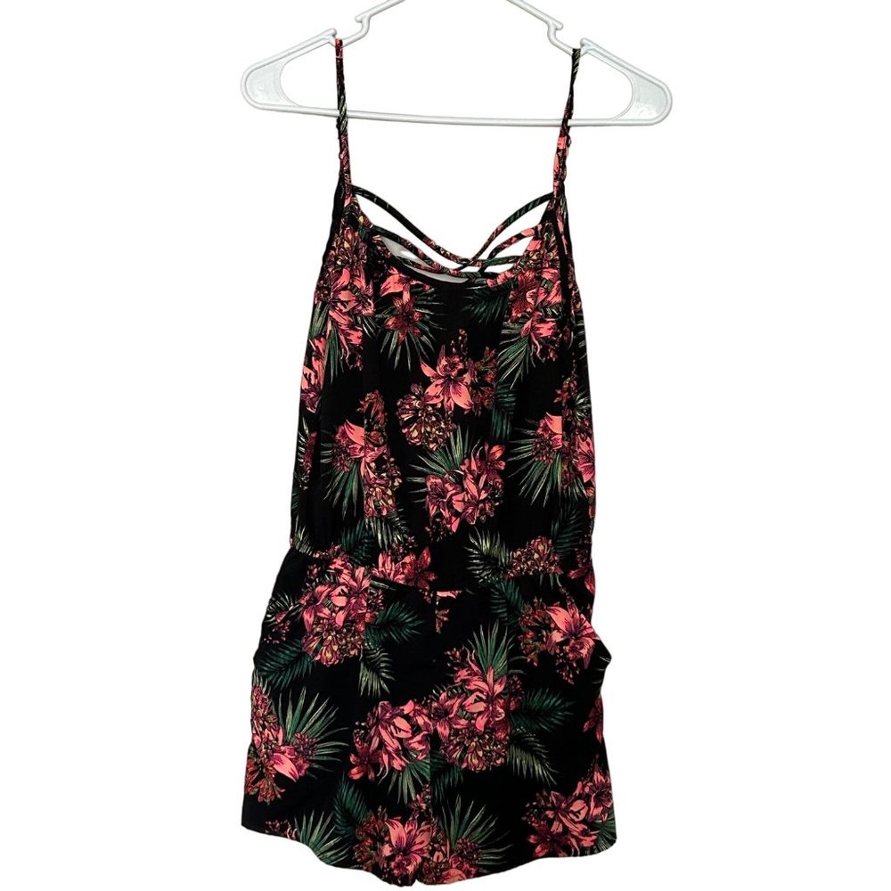 Arizona Jeans Co Women’s Floral Romper Size Medium Multi-Color Thin Straps